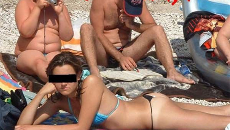 Жирная баба с мужем отдыхают на нудистском пляже фото