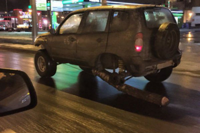 Вместо колеса бревно