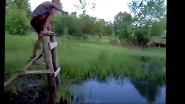Прыжки с тарзанки в воду