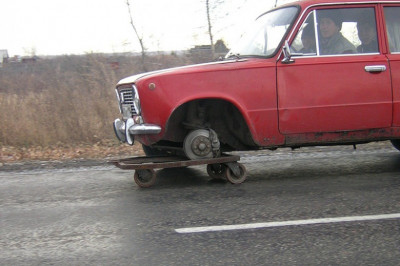 Роликовая доска вместо колеса