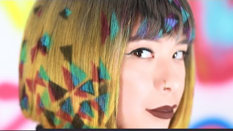 Граффити на волосах 