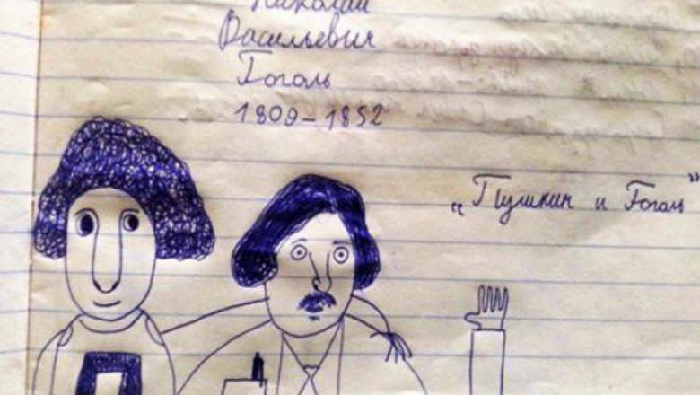 Забавные рисунки в школьных тетрадях