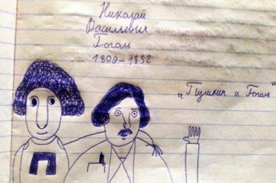 Забавные рисунки в школьных тетрадях