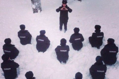 Сотрудники полиции на учениях 