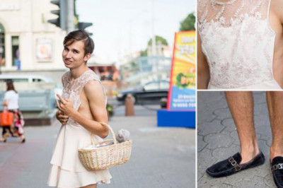 В Минске милиция ОМОН задержал парня в женском платье .