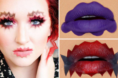 Волнистые губы и брови 