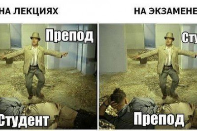 Преподаватель и студенты на экзамене