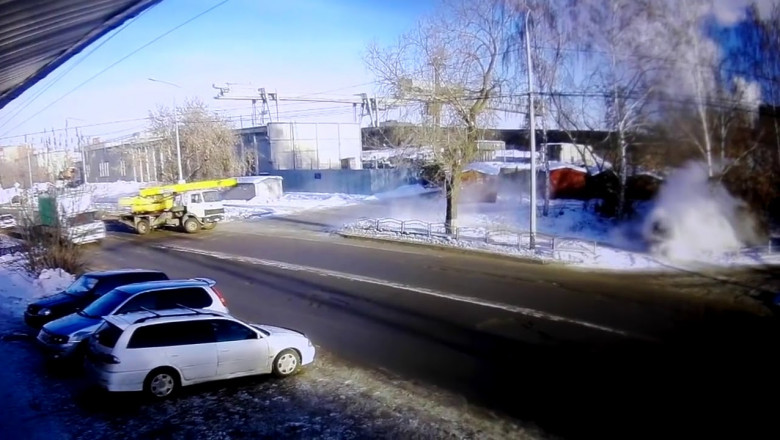 Subaru пролетел по воздуху 