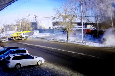 Subaru пролетел по воздуху 