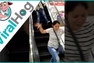 Крыса на эскалаторе торгового центра 