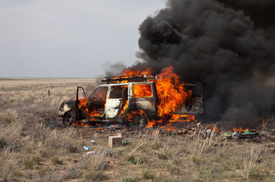 На соревновании джиперов взорвался УАЗ