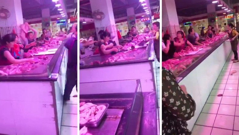 Мясная драка на рынке 