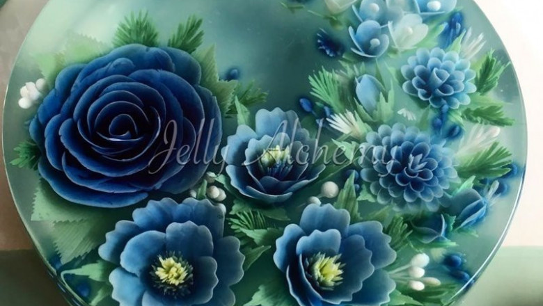 Желейные цветочные торты 